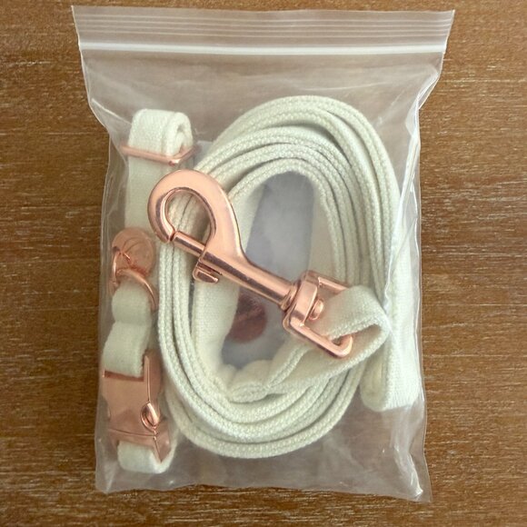 DOGWONG Dog Collar and Leash White - XS - Picture 4 of 5